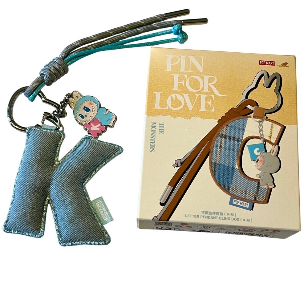 LABUBU Pin for Love Series Letter "K" Pendant Keychain Pop Mart New Open